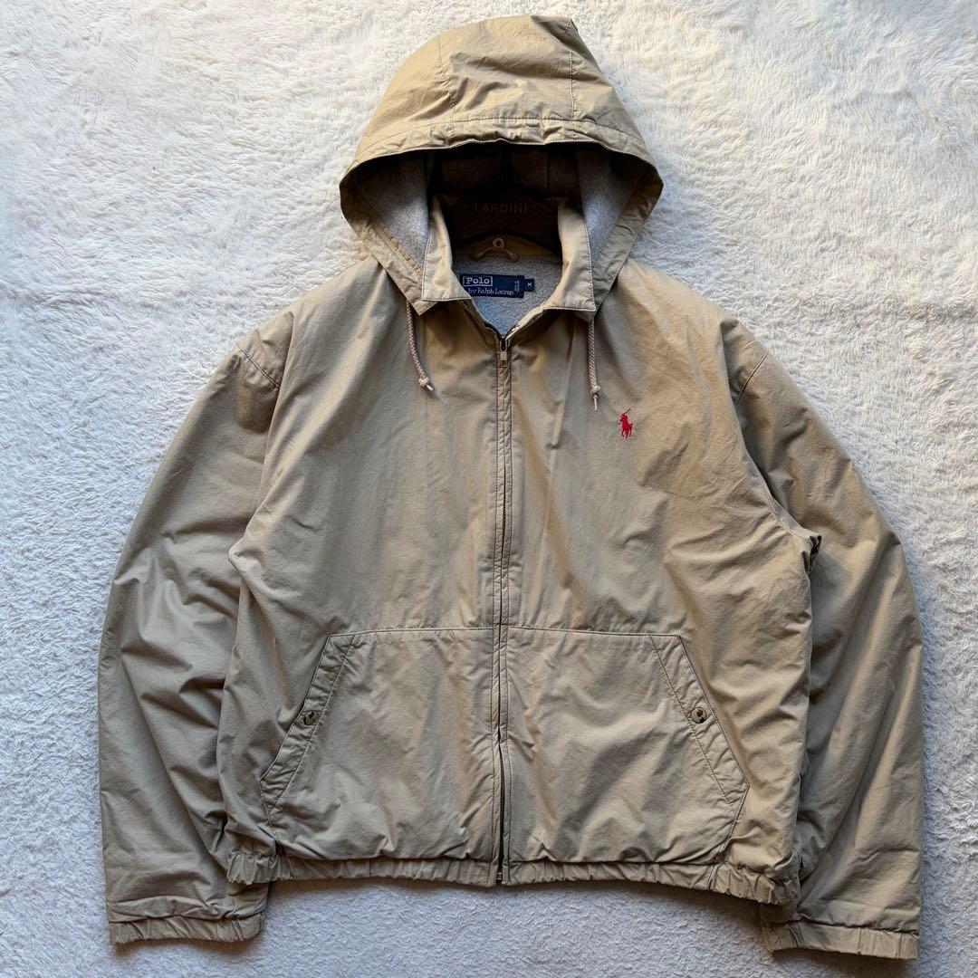 美品✨ポロバイラルフローレン フーデッドブルゾン 刺繍 ベージュ M 希少モデル