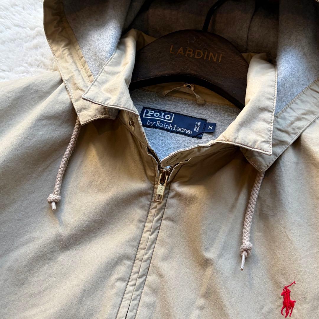 美品✨ポロバイラルフローレン フーデッドブルゾン 刺繍 ベージュ M 希少モデル