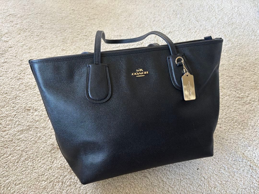 COACH コーチレザートートバッグ 4454 ブラック