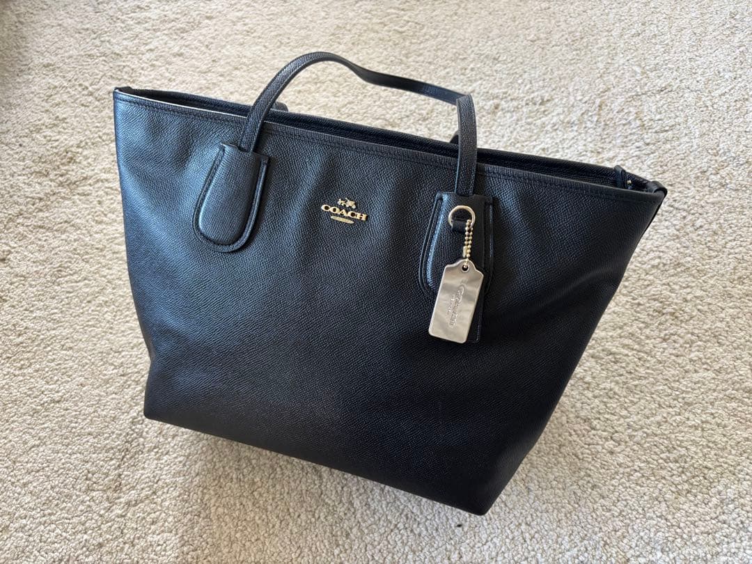 COACH コーチレザートートバッグ 4454 ブラック