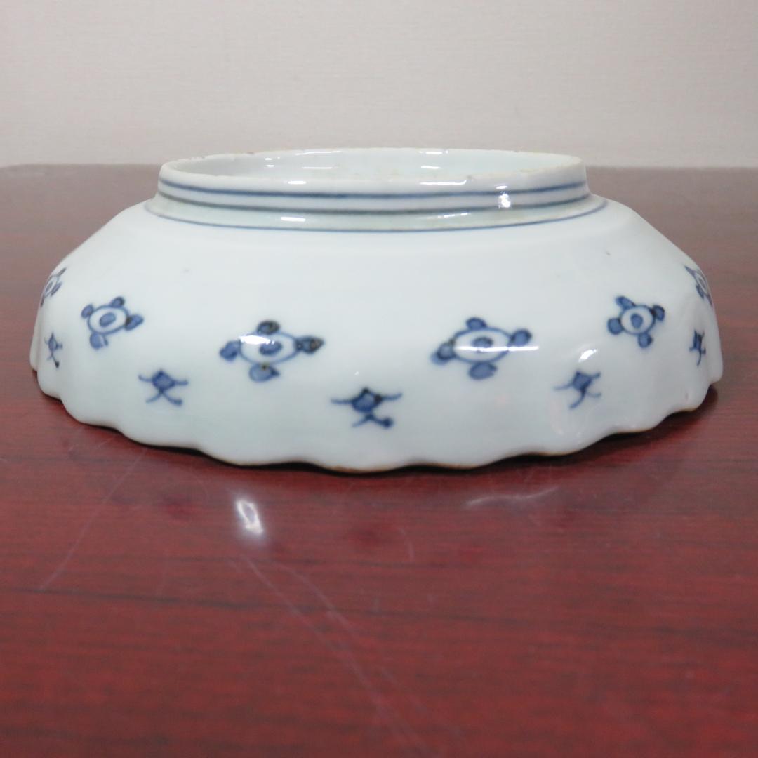 中皿 2枚 鳥 花 島 海 染付 明治 大正 その2