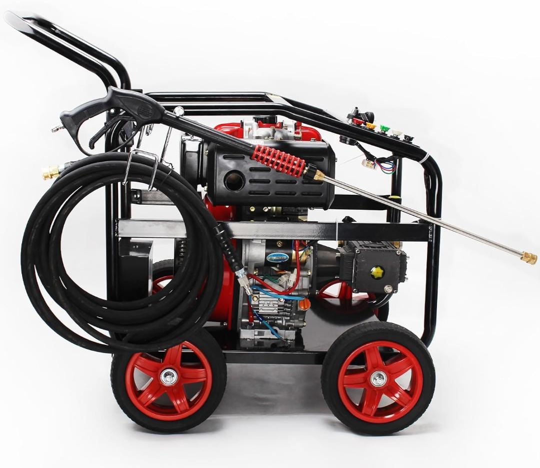 エンジン高圧洗浄機 キーで起動 ディーゼル燃料 高圧200bar