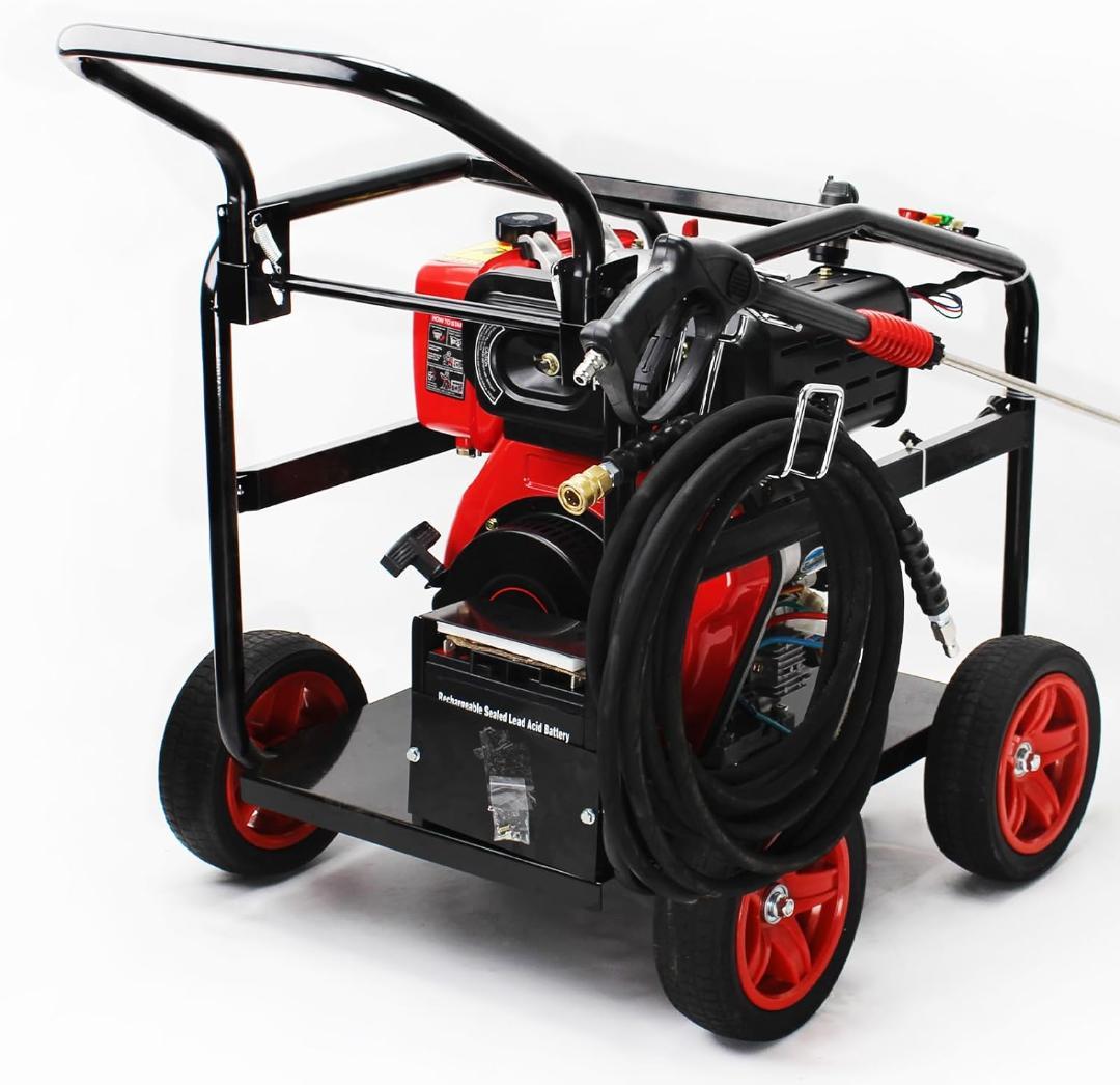 エンジン高圧洗浄機 キーで起動 ディーゼル燃料 高圧200bar