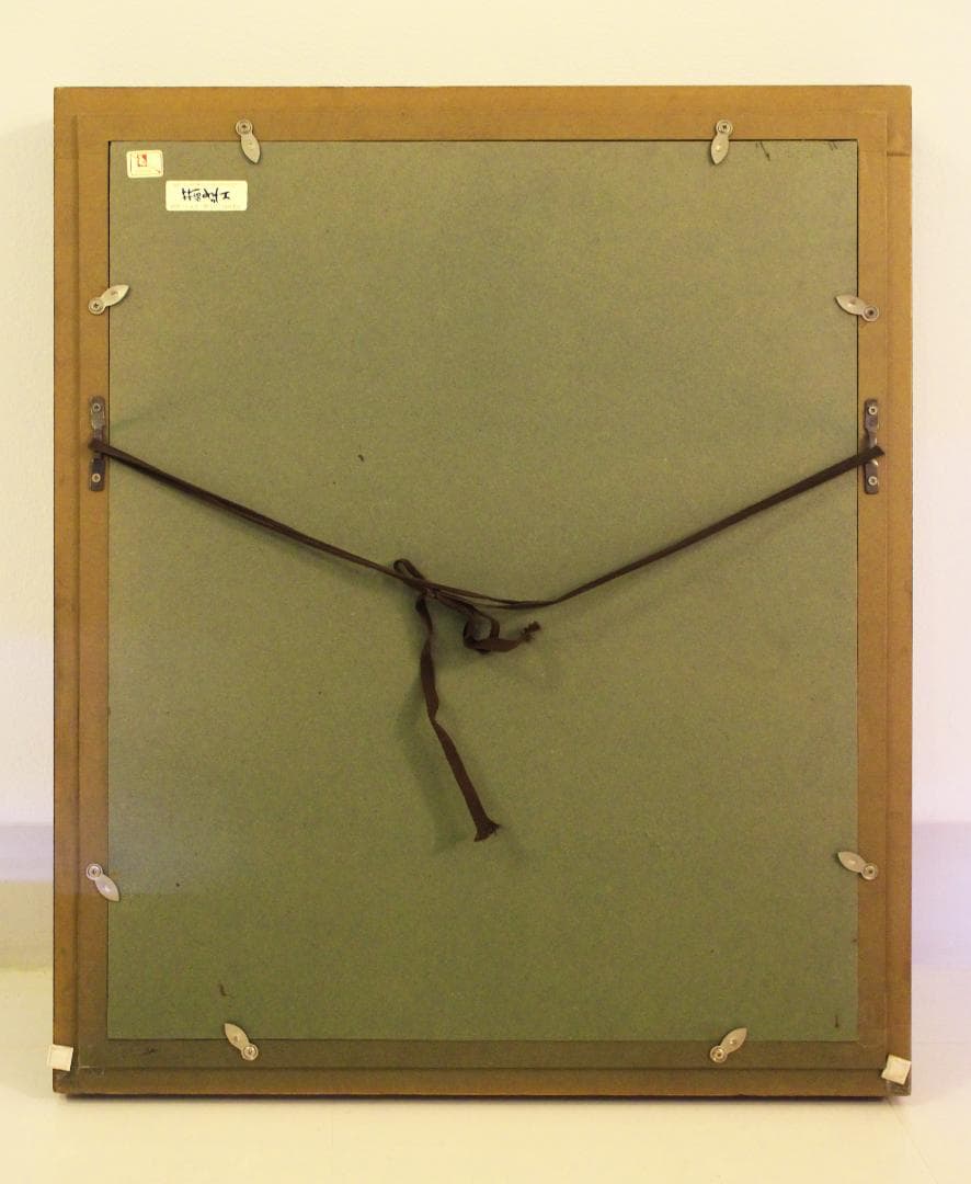 筧本生 油彩『カフェに佇むサングラスをかけた女性』かけいもとなり 1986年