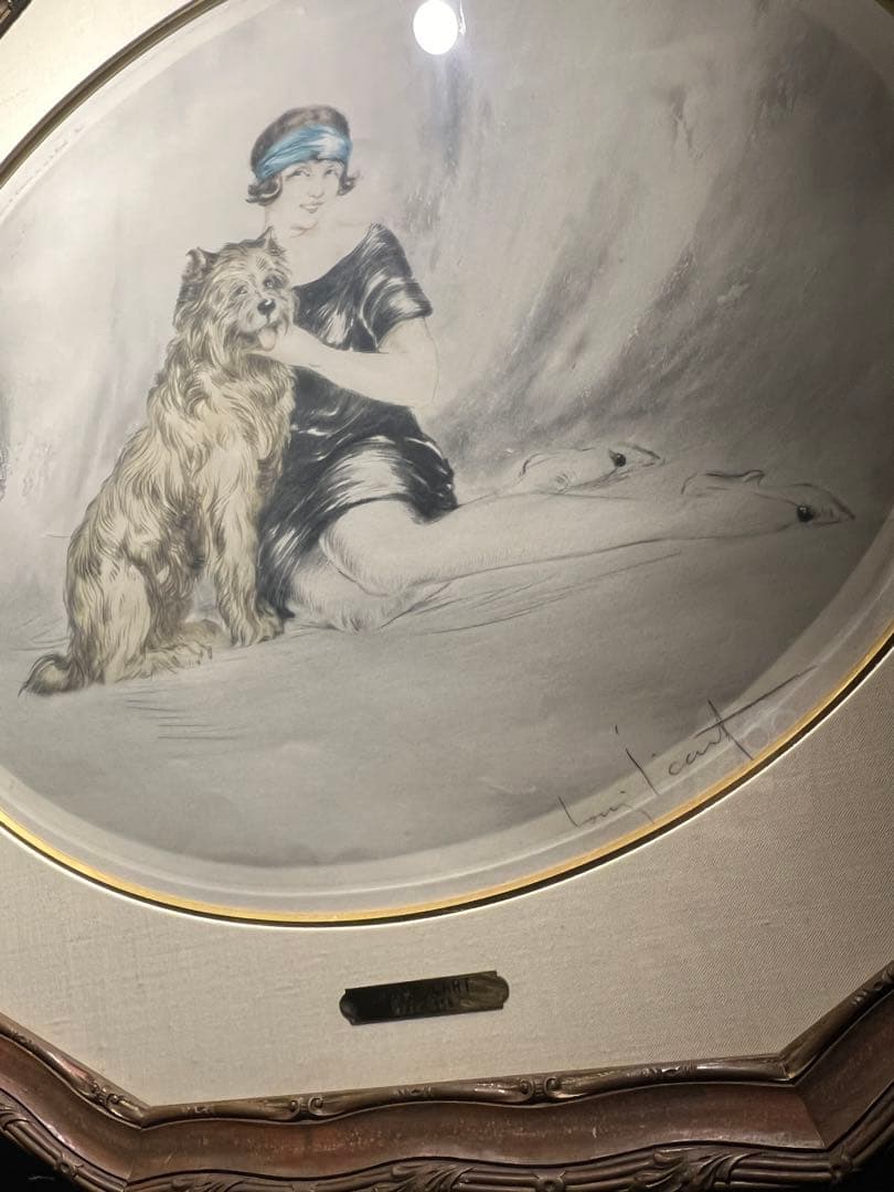 antique ルイ・イカール　銅版画　直筆サイン