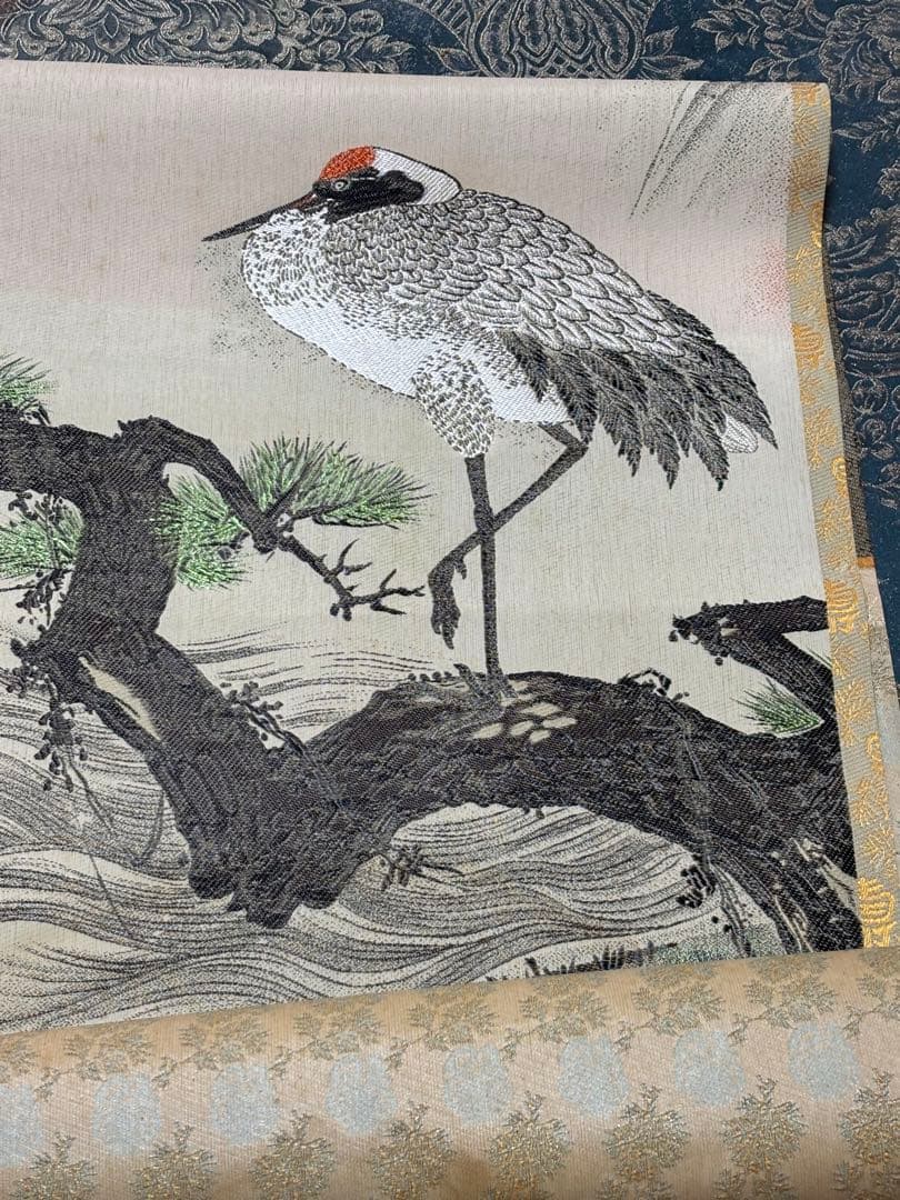鶴の絵柄 掛け軸 JAPAN VINTAGE HANGING SCROLL