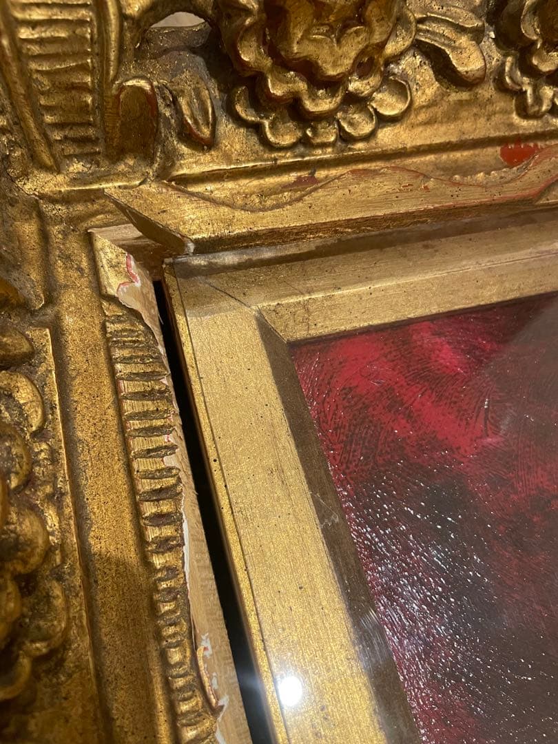 【約F30号】模写 鴨居玲「踊り候え」1974年制作 油彩画 額装品 油絵 特大