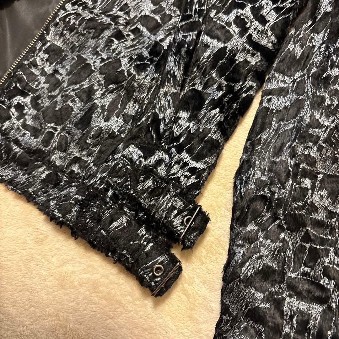 美品⭐️TORNADO MARTウェットルック シールライダースブルゾンジャケット