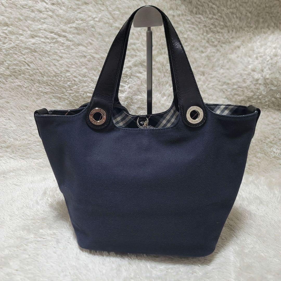 極美品✨バーバリーブルーレーベル リバーシブル ハンドバッグ ノバチェック 舟形