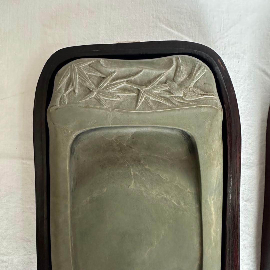 しれみ 漆器製 長方形硯箱 中国 硯