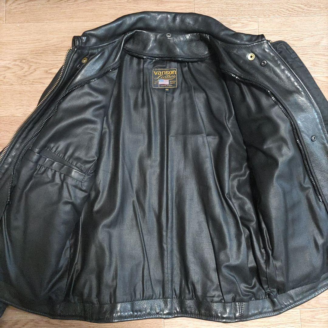 【40サイズ】VANSON シングルライダース　レザージャケット