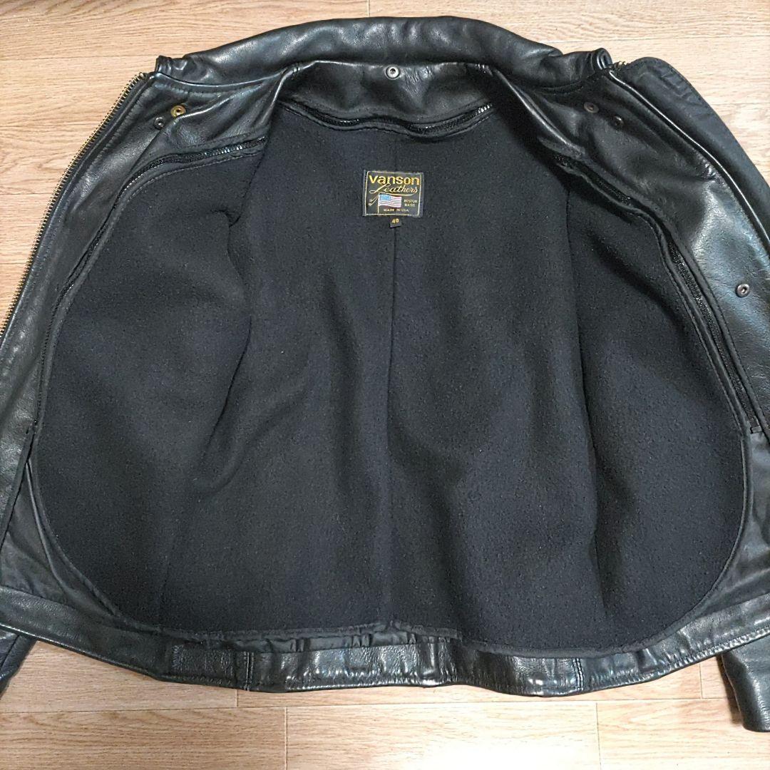 【40サイズ】VANSON シングルライダース　レザージャケット