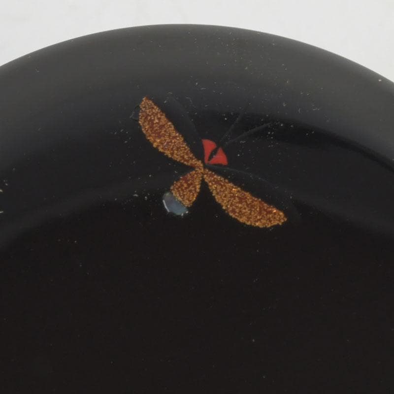 茶道具　山中塗　中村宗悦作　即中斎好写　蛍早苗蒔絵　雪吹棗　共布共箱　V9826