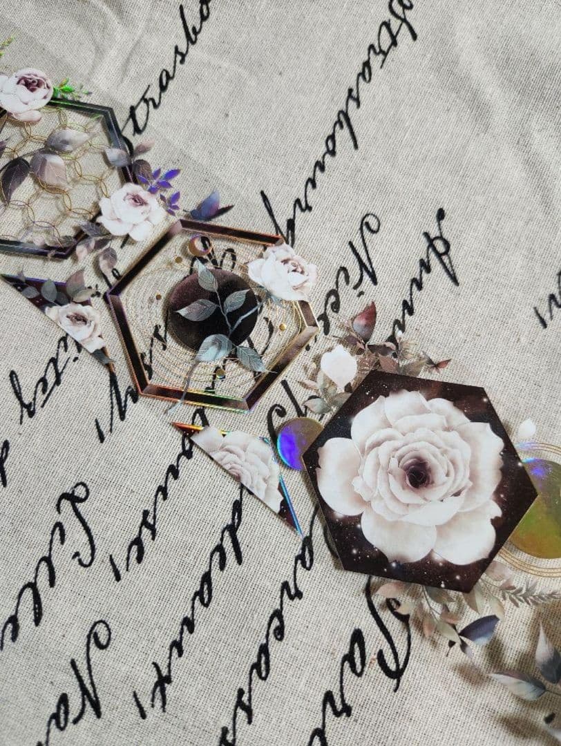 コラージュ マステ 海外 和柄 花 装飾 1ループ 切売り おすそ分け