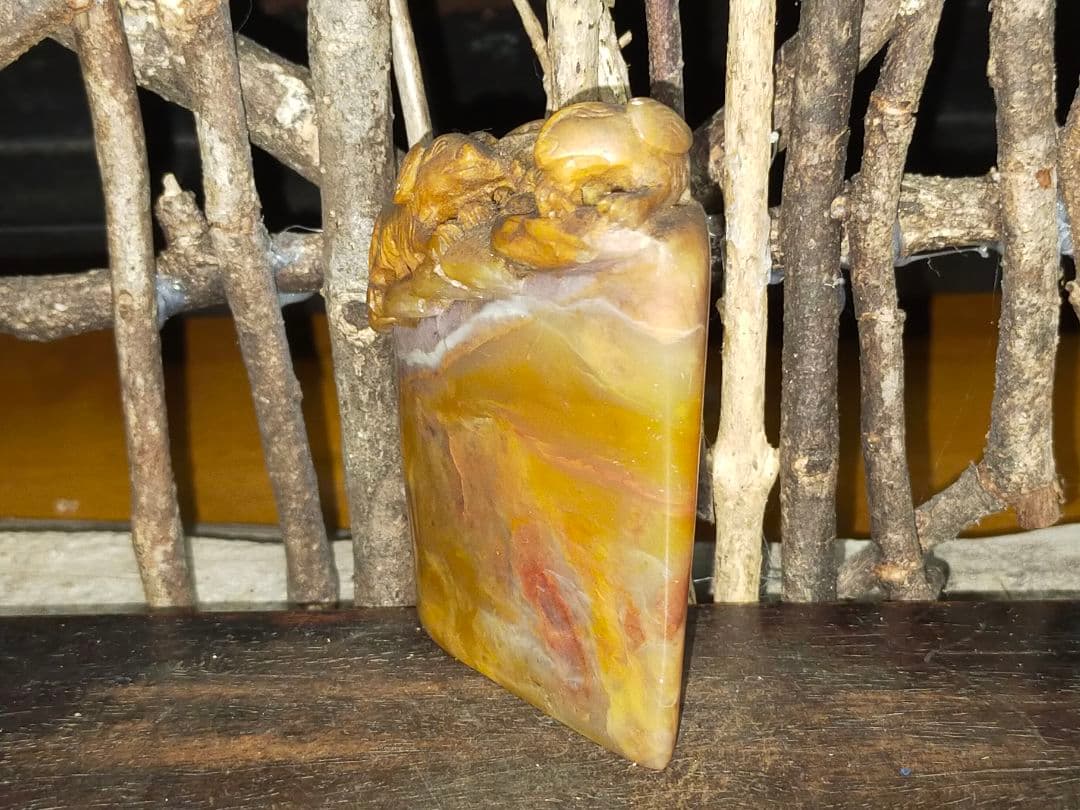 ♥値下げ！♥中国　石製　印材　【犬】　篆刻　印鑑　骨董　古玩