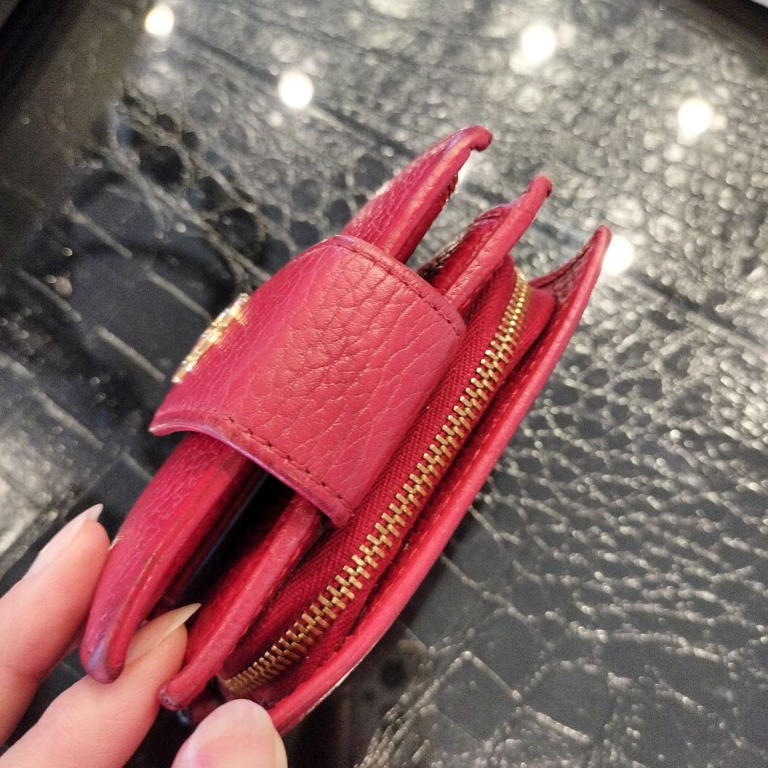 GUCCI GUCCI GG マーモント コンパクトウォレット レッド