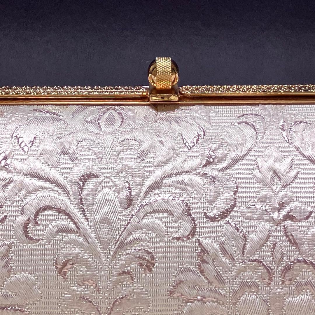 《美品》草履バッグセット　ふくれ織　ジャガード　ローブデコルテ調　成人式