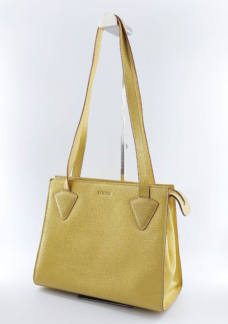 ヴィンテージ ロエベ LOEWE イエロー ハンドバッグ 現状品