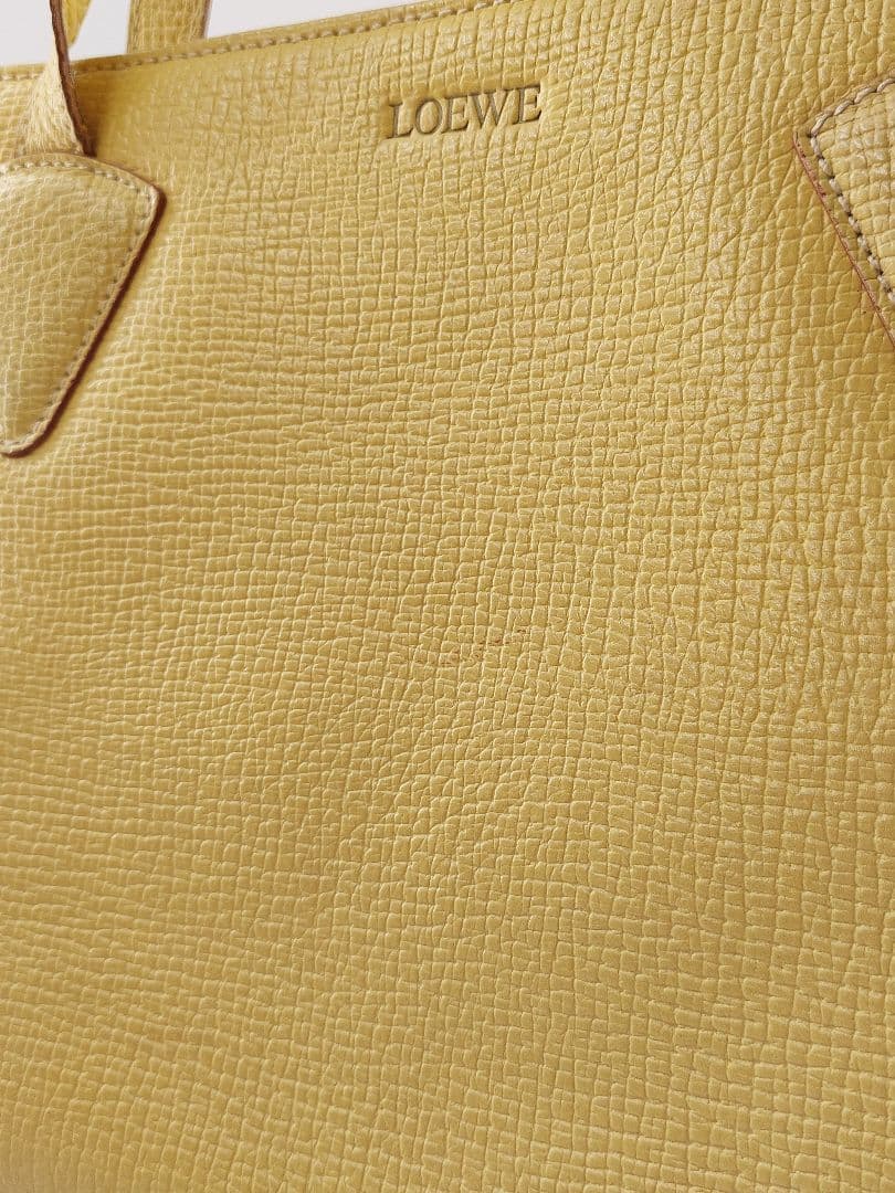 ヴィンテージ ロエベ LOEWE イエロー ハンドバッグ 現状品