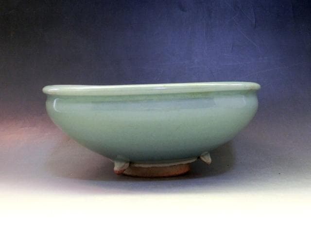 鉢■青磁の鉢 三つ足 灰器 平鉢 古玩 唐物 中国 古美術 時代物 骨董品■