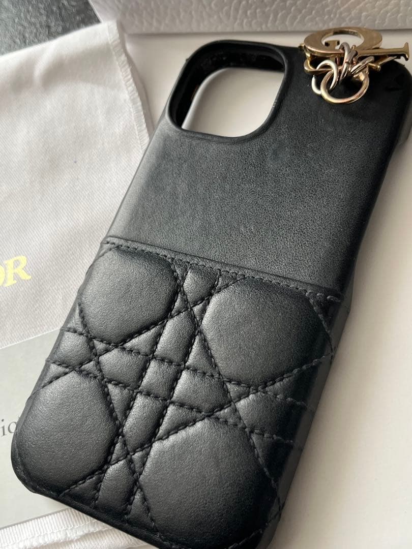Dior iPhone 13 黒 レザー ケース