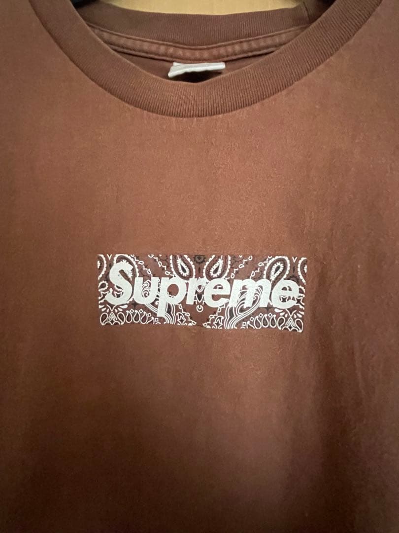 SUPREME 19AW Bandana Box Logo Tee ブラウン