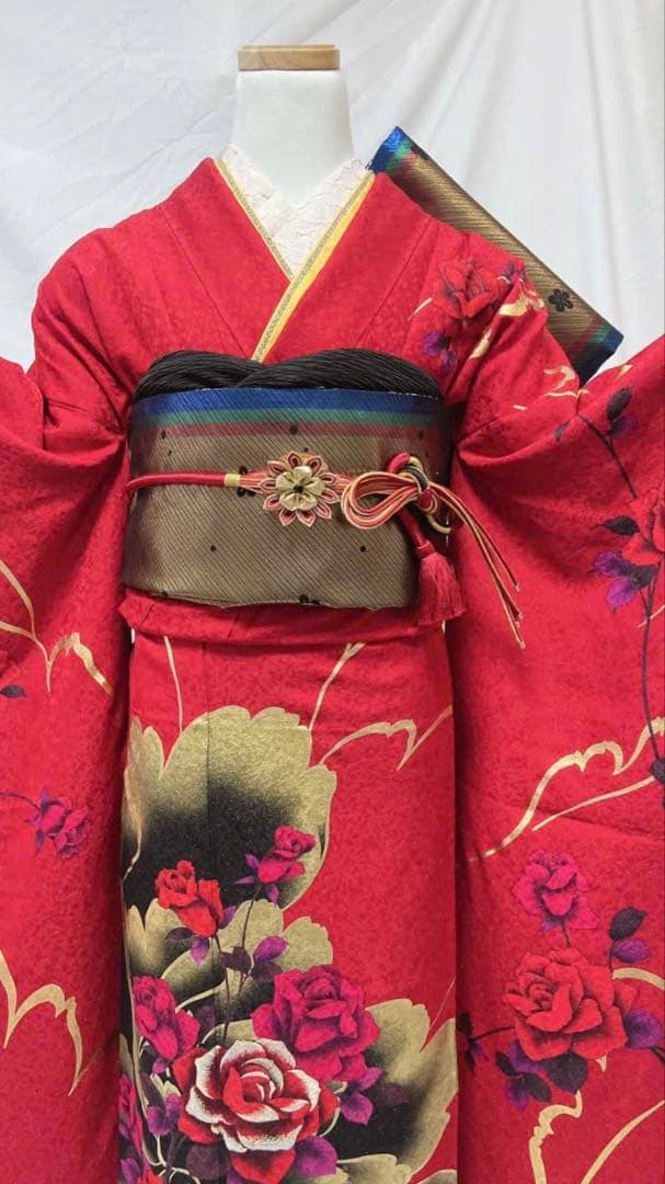サカイ品　赤色花柄振袖 振袖フルセット 振袖 振袖セット 成人式