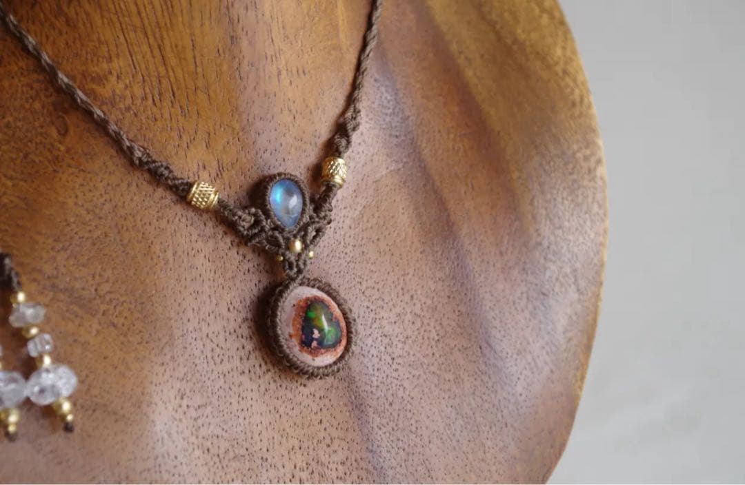 Cantera opal × RainbowMoonstone necklace