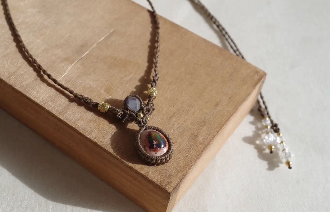 Cantera opal × RainbowMoonstone necklace