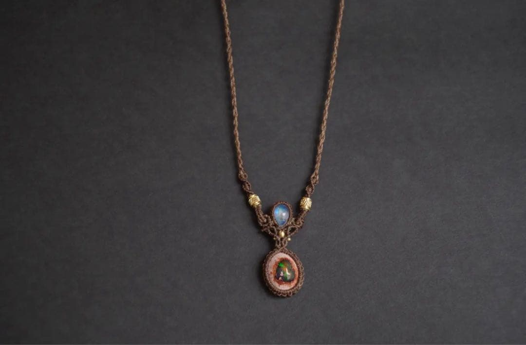 Cantera opal × RainbowMoonstone necklace