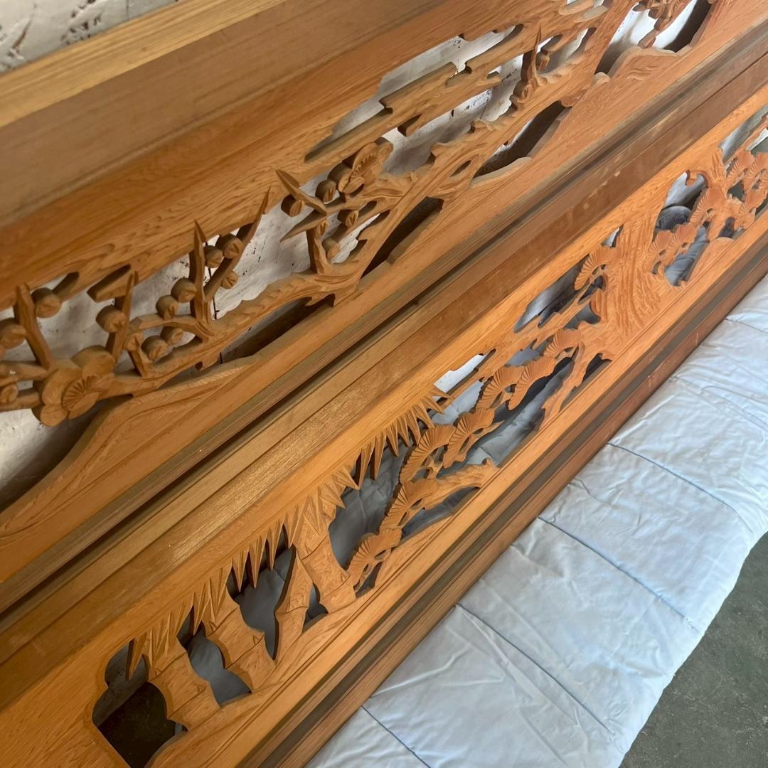 欄間 らんま 2枚 セット 2枚組 木彫り アンティーク 建具 和室 A0507