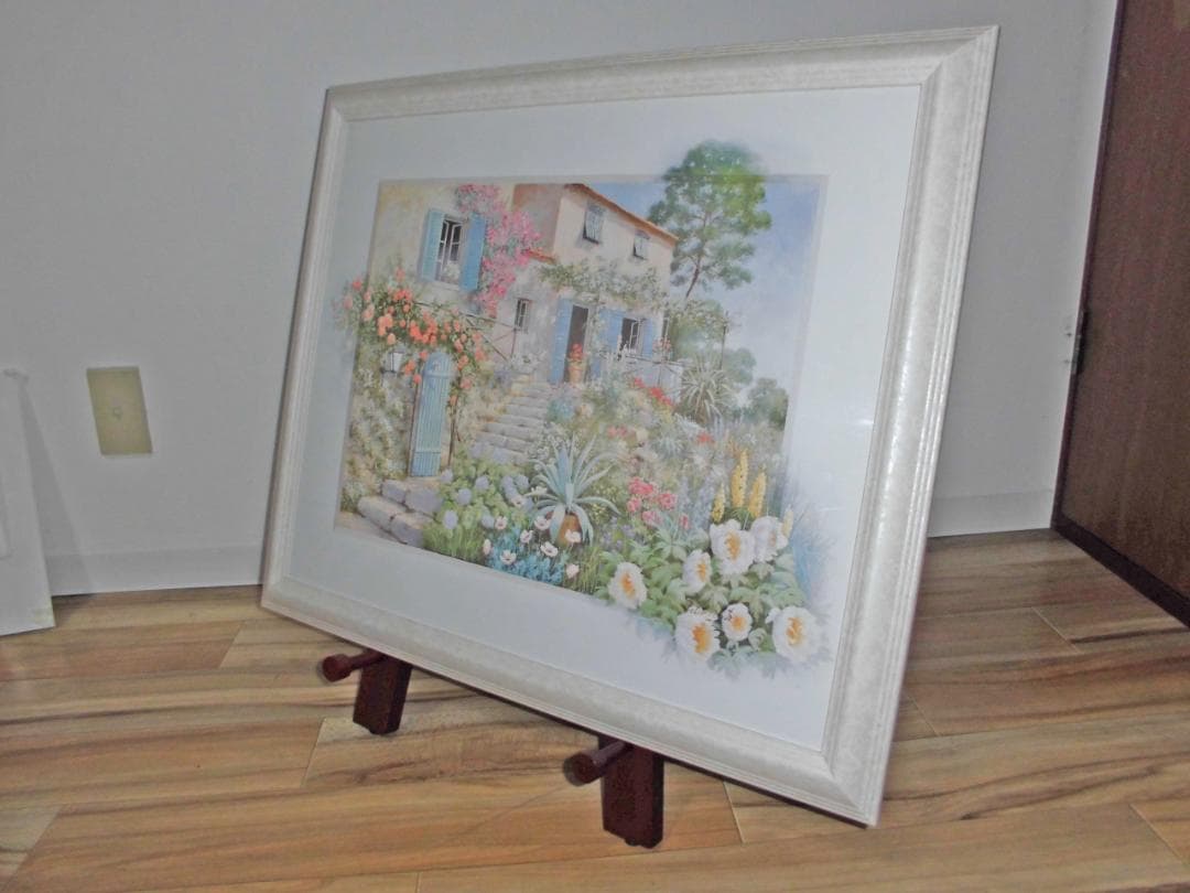 インテリアアート絵画　ピーター・モッツ　イーゼル付き　自然豊かでノスタルジック