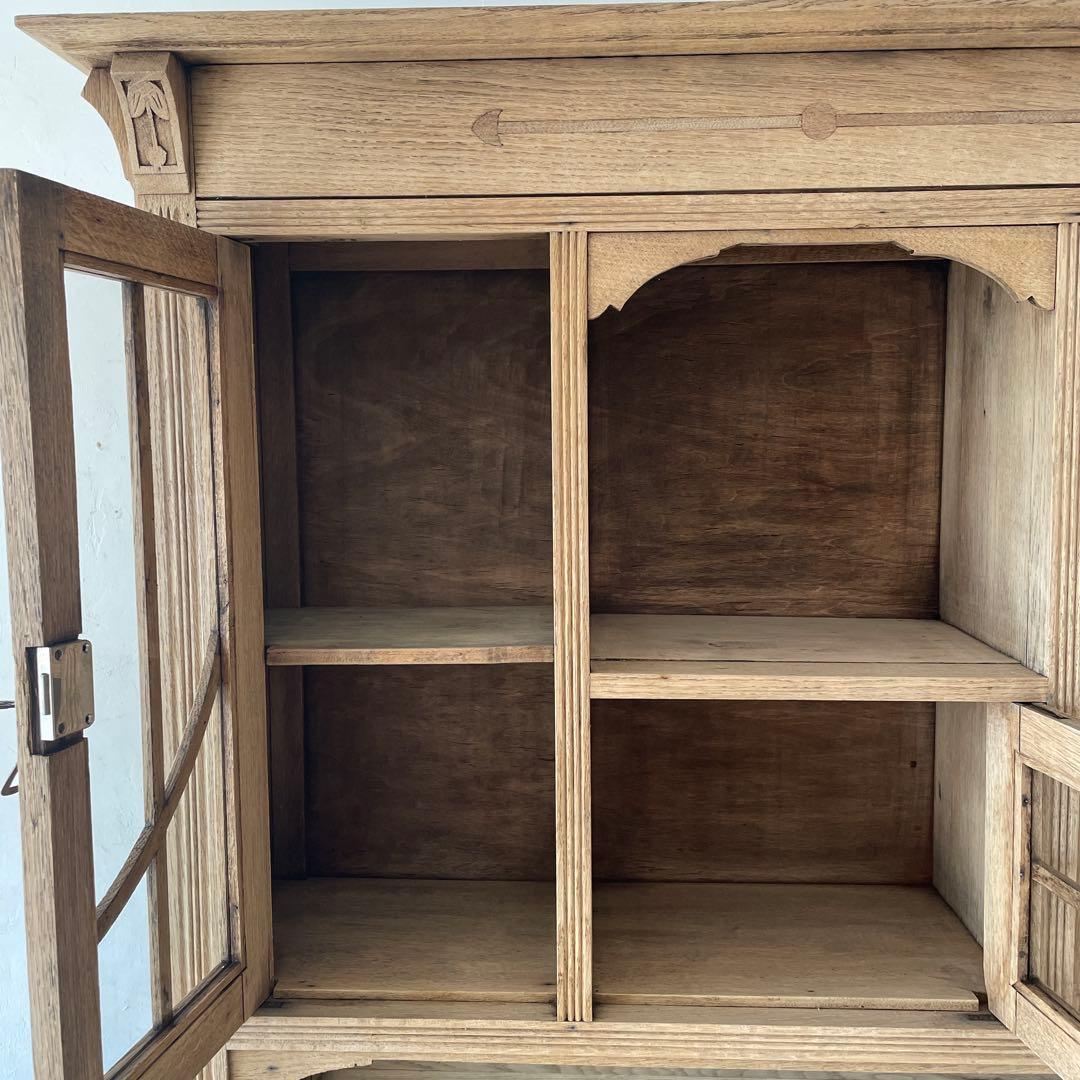 年末・年始SALE ビンテージ ガラス収納キャビネット ショーケース 食器棚