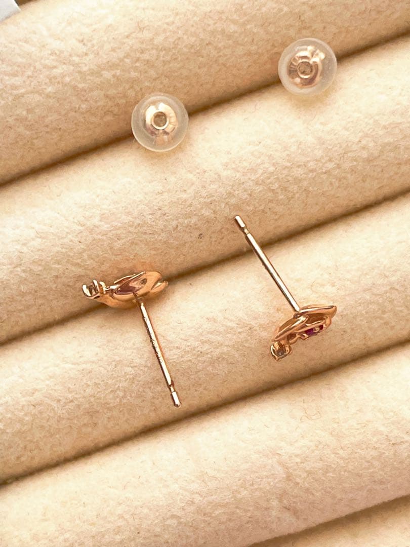 Canal 4°C k10 ピアス　ダイヤモンド　ルビー