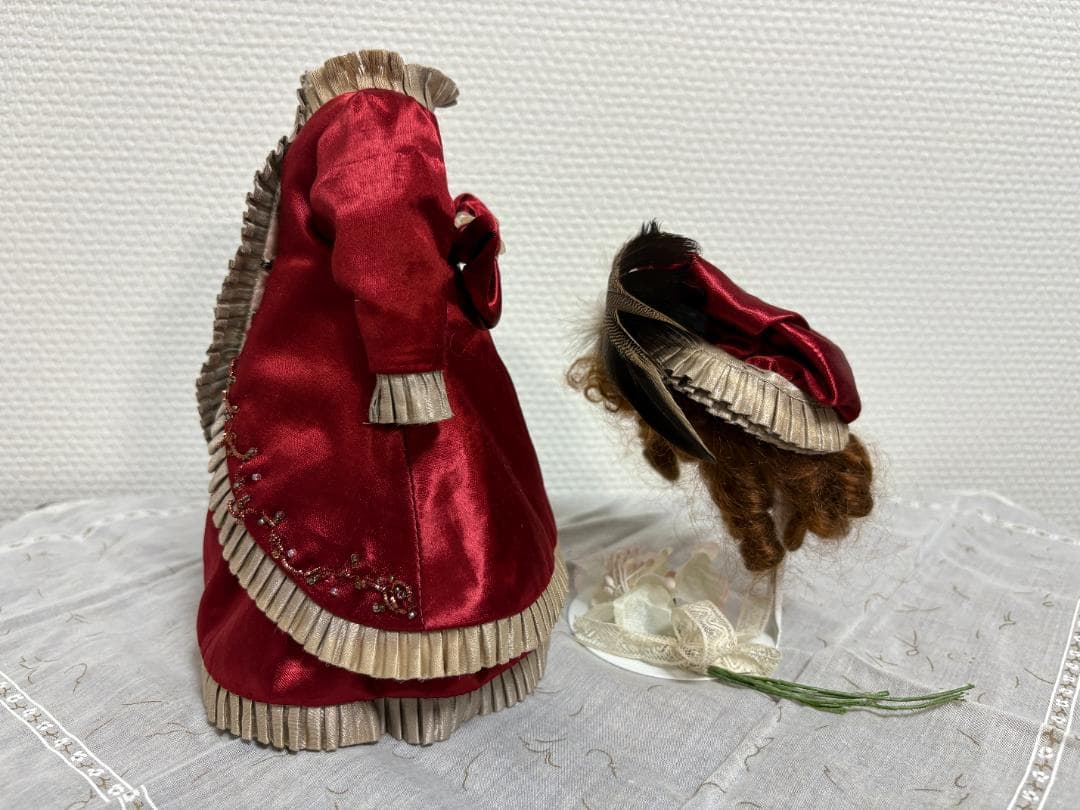 ✴︎ちょっと休憩中✴︎ビスクドール用♡ドレス(深紅)セット