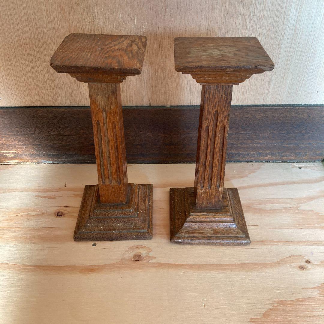 セールフランスアンティーク花器　木製飾り台　ビンテージ　ブロカント　1930年代