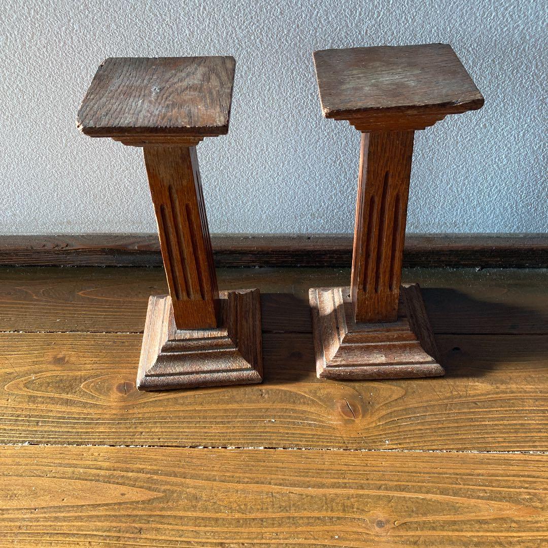 セールフランスアンティーク花器　木製飾り台　ビンテージ　ブロカント　1930年代