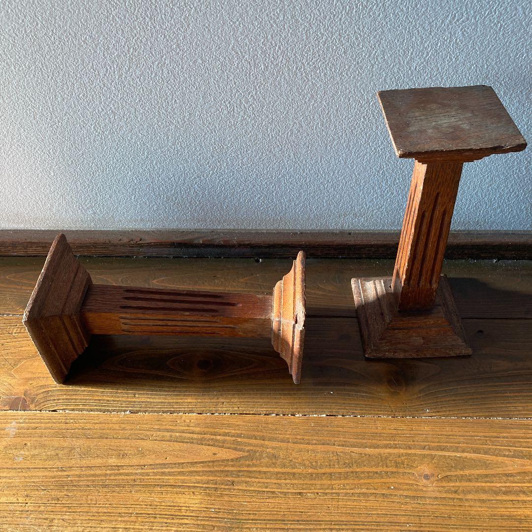 セールフランスアンティーク花器　木製飾り台　ビンテージ　ブロカント　1930年代