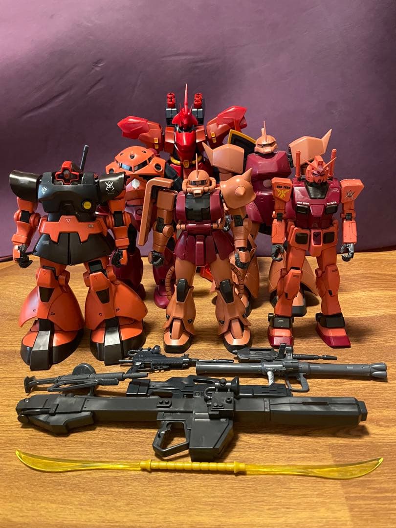 MG 1/100 シャア専用搭乗機6体セット ガンプラ ザク ドム ゲルググ 等