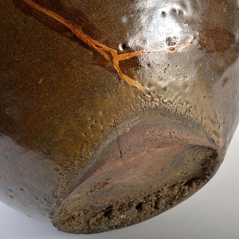 朝鮮美術　李朝　高麗黒釉　壷　C　R7089B