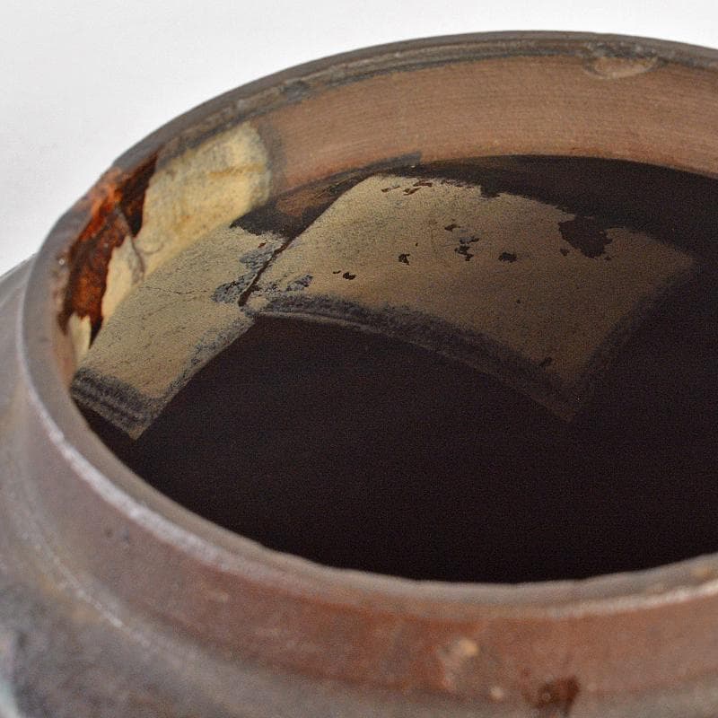 朝鮮美術　李朝　高麗黒釉　壷　C　R7089B