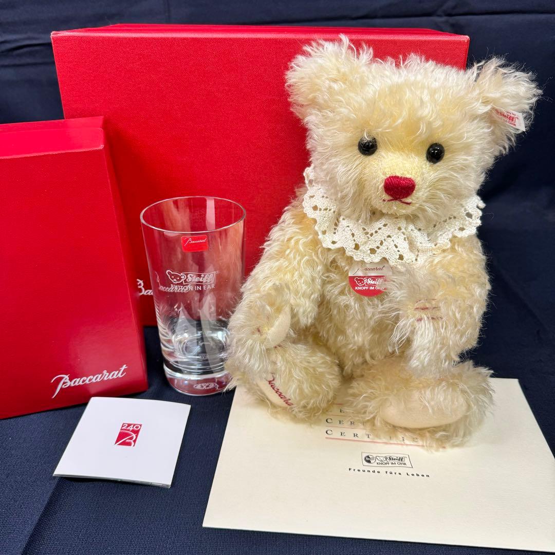 138-38 限定品 シュタイフ×バカラ 2004年 テディベア＆グラス セット