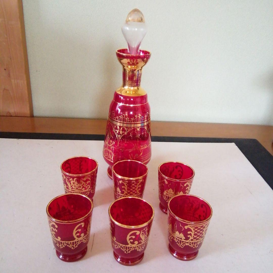 ベネチア？のグラスとデキヤンター7点。