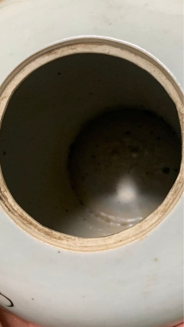 シノワズリ　ビンテージ　粉彩 漢詩花鳥紋飾り大壷　大花瓶　大甕　オリジナル蓋付き