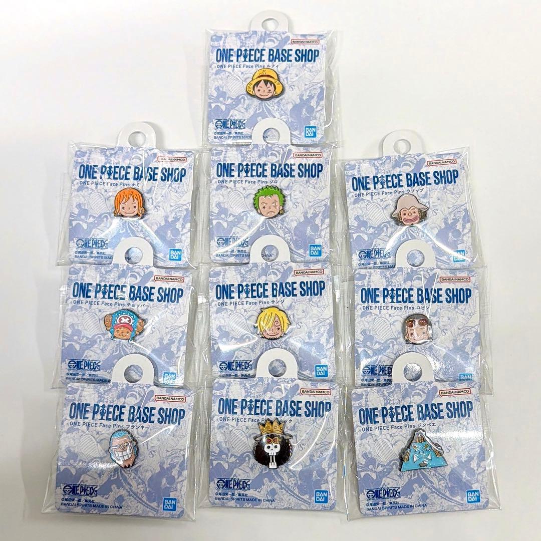 ワンピース BASE SHOP face pins 麦わらの一味　10種セット