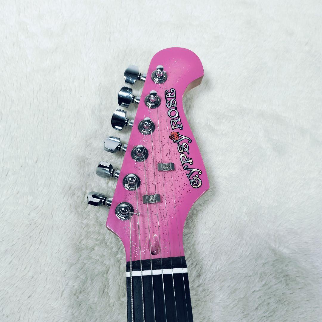【美品】GYPSYROSE ジプシーローズ エレキギター　ピンク　ラメ入り