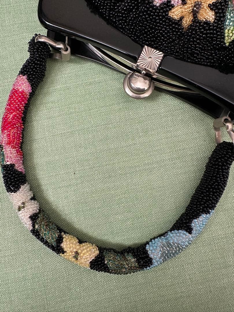 花柄ビーズ刺繍　ハンドバック　和装／洋装　小物