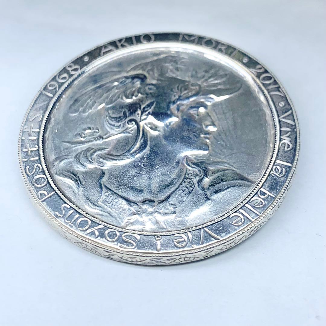 希少 AKIO MORI アキオモリ ブローチ メダル  カメオ シルバー