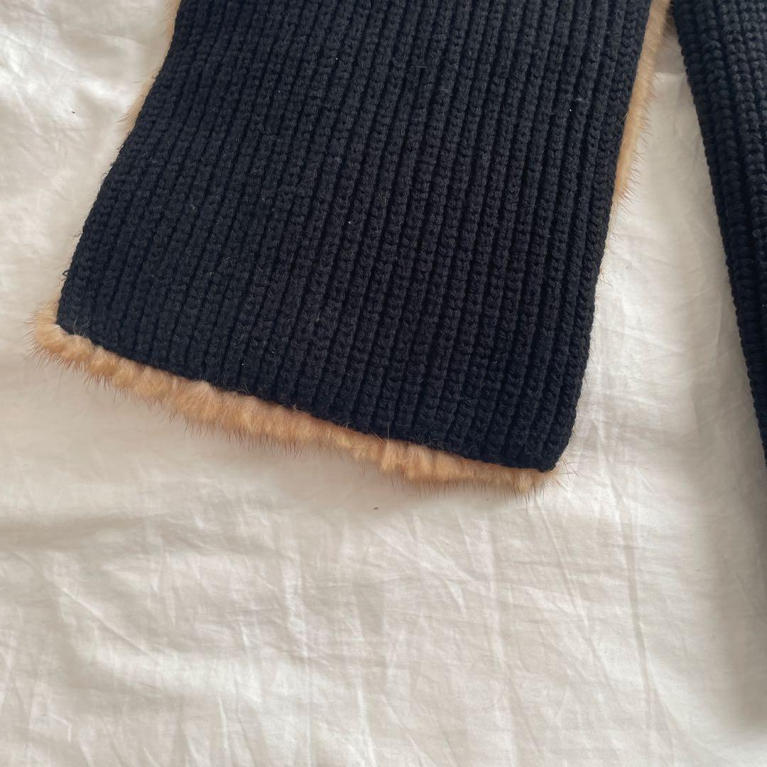 Fendi リブ編みファーマフラー　フェンディ