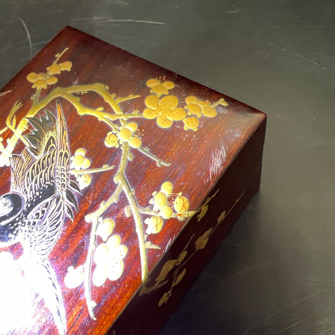 時代　木製蒔絵筆箱　縦21.5㎝　東Y7-1125☆2Fトコチ